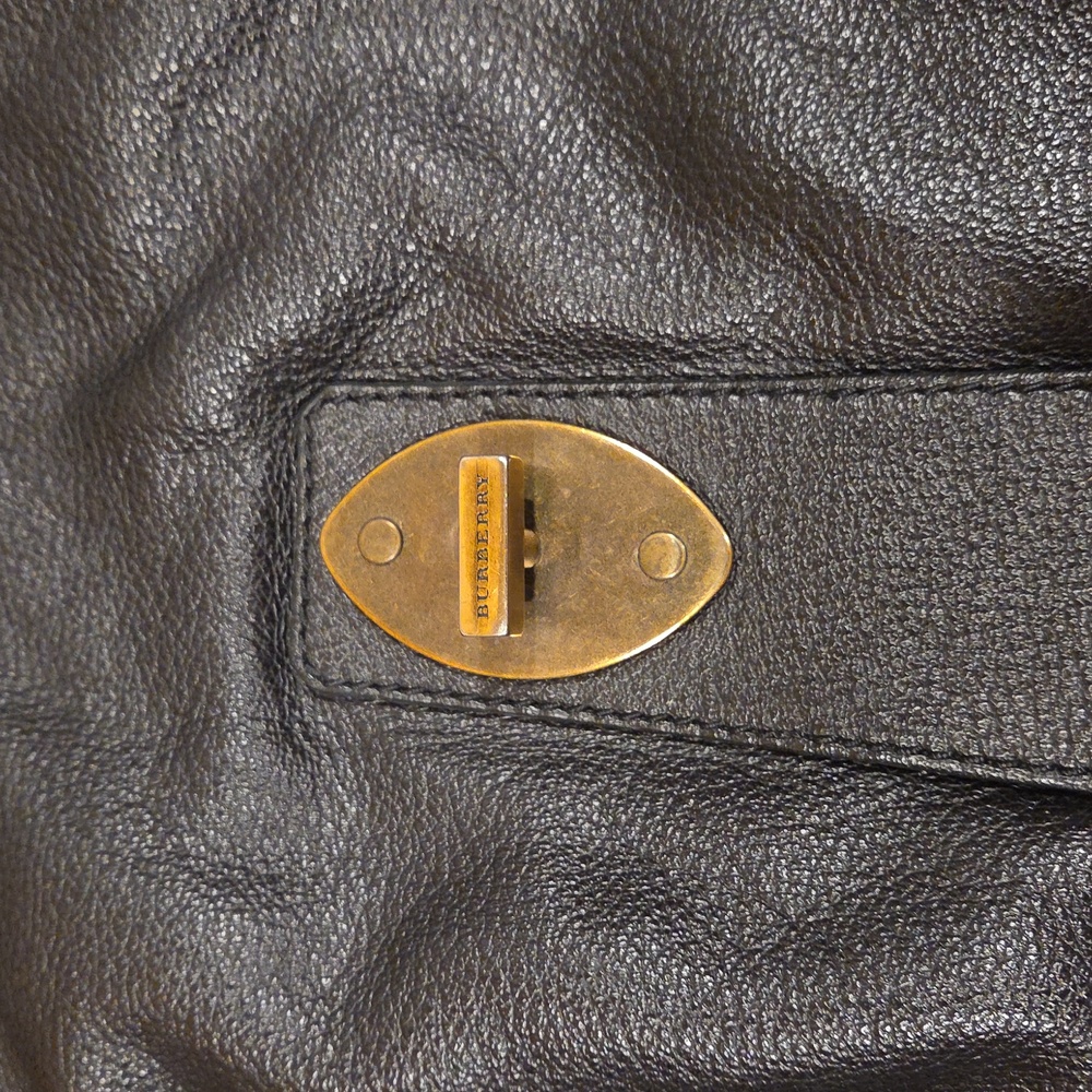 Burberry Black Leather Shoulder Bag with Gold Hardware - Picture 5 of 10